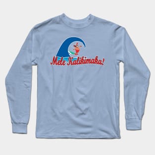 Mele Kalikimaka Surfing Santa Long Sleeve T-Shirt